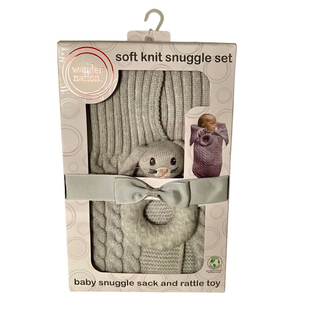 NWT Wonder Nation Two Piece Baby Rattle and Swaddle Set